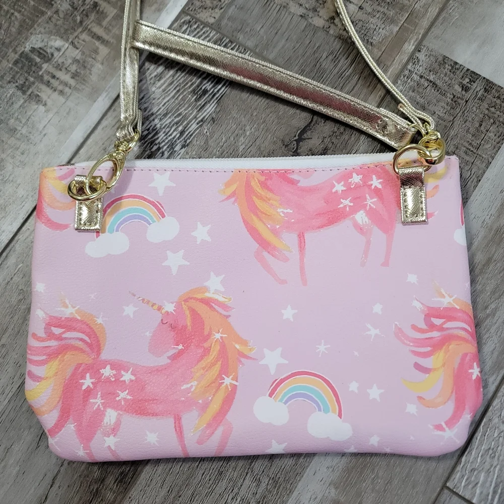 Betsey Johnson Rainbow Unicorn Crossbody Wristlet Mini Bag